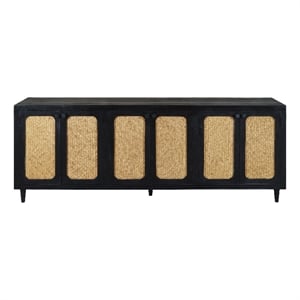 Navice 6 Woven Door Sideboard in Solid Wood with Black Finish