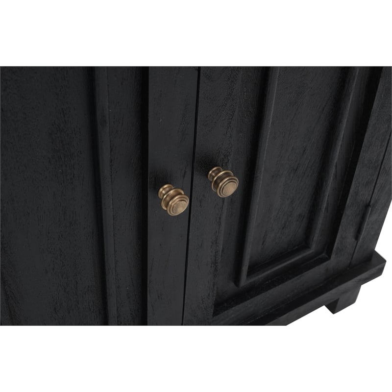 Bayside Jensen 2-Door Solid Wood Sideboard in Charcoal Gray Finish
