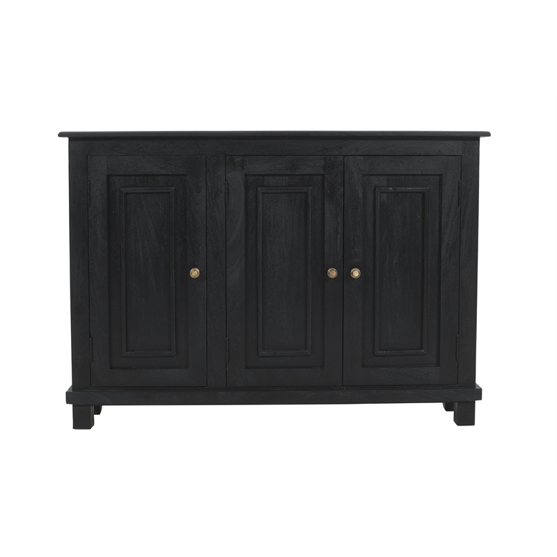 Bayside Jensen 3-Door Solid Wood Sideboard in Charcoal Gray Finish