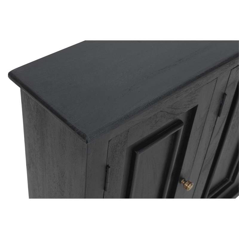 Bayside Jensen 3-Door Solid Wood Sideboard in Charcoal Gray Finish