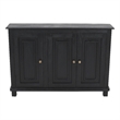 Bayside Jensen 3-Door Solid Wood Sideboard in Charcoal Gray Finish