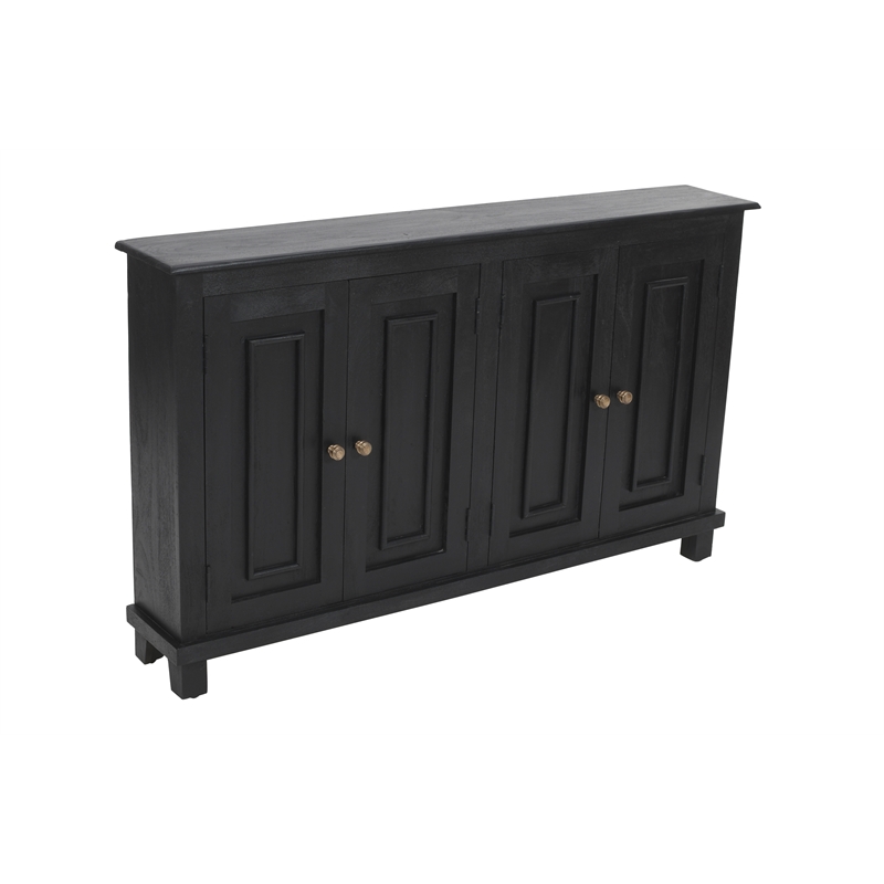 Bayside Jensen 4-Door Solid Wood Sideboard in Charcoal Gray Finish