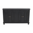 Bayside Jensen 4-Door Solid Wood Sideboard in Charcoal Gray Finish