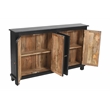 Bayside Jensen 4-Door Solid Wood Sideboard in Charcoal Gray Finish