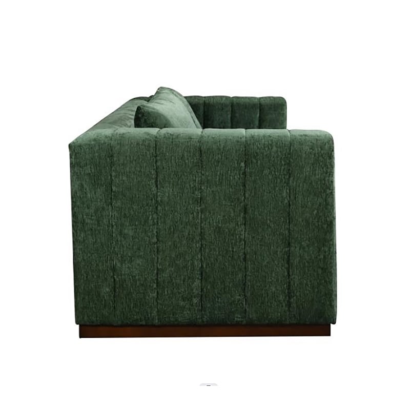 Upton Sofa with 2 Toss Pillows Upholstered in Cypress Green Multi-Weave Fabric