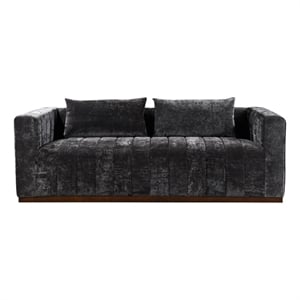 Upton Sofa with 2 Toss Pillows Upholstered in Prism Black Multi-Weave Fabric