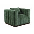 Upton Lounge Chair in Cypress Green Multi-Weave Fabric with Toss Pillow