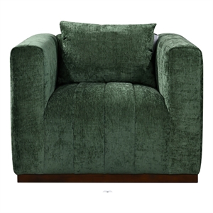 Upton Lounge Chair in Cypress Green Multi-Weave Fabric with Toss Pillow