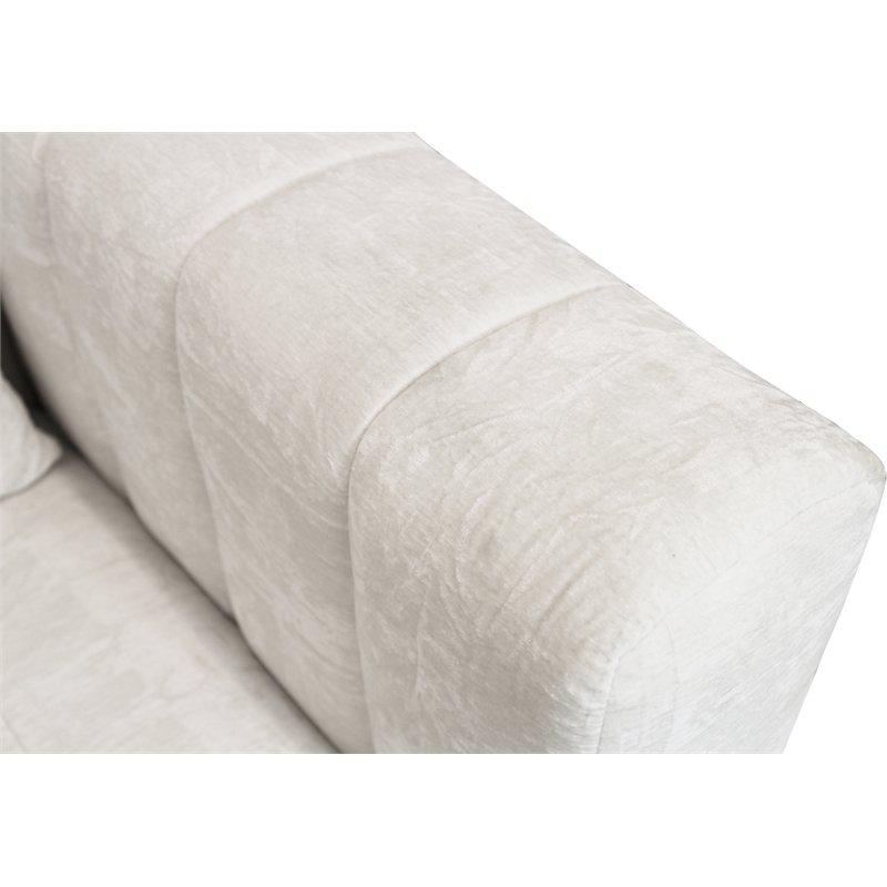 Upton Lounge Chair in Ivory Multi-Weave Fabric with Toss Pillow