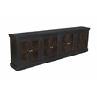 Peachtree 8-Door Mango Solid Wood & Glass Sideboard in Charcoal Gray