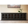 Peachtree 8-Door Mango Solid Wood & Glass Sideboard in Charcoal Gray