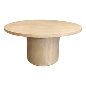 Flagstaff 60&quot Round Solid Wood Dining Table in Stone Natural Finish