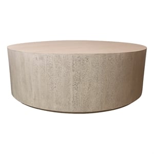 Flagstaff 48&quot Round Solid Wood Cocktail Table in Stone Natural Finish