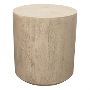 Flagstaff 18&quot Round Solid Wood Side Table in Stone Natural Finish