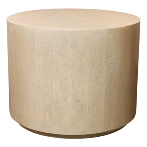 Flagstaff 20&quot Round Solid Wood Side Table in Stone Natural Finish