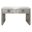 Moti Pilot 2-Drawer Aluminum Console Table with Exposed Screws in Silver