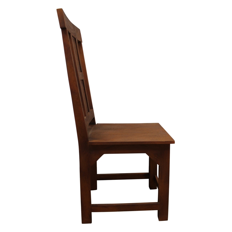 Benedict 7-Piece Rectangle Dining Table Set with 6 Chairs in Medium Brown Finish