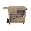 Anaheim Chavez Solid Wood Beverage Service Cart in Natural Finish