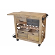 Anaheim Chavez Solid Wood Beverage Service Cart in Natural Finish