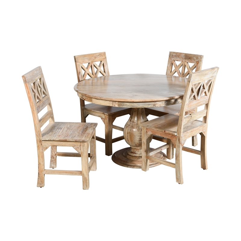 Bayside Jensen Solid Wood Dining Chairs in Natural Finish (Set of 2)