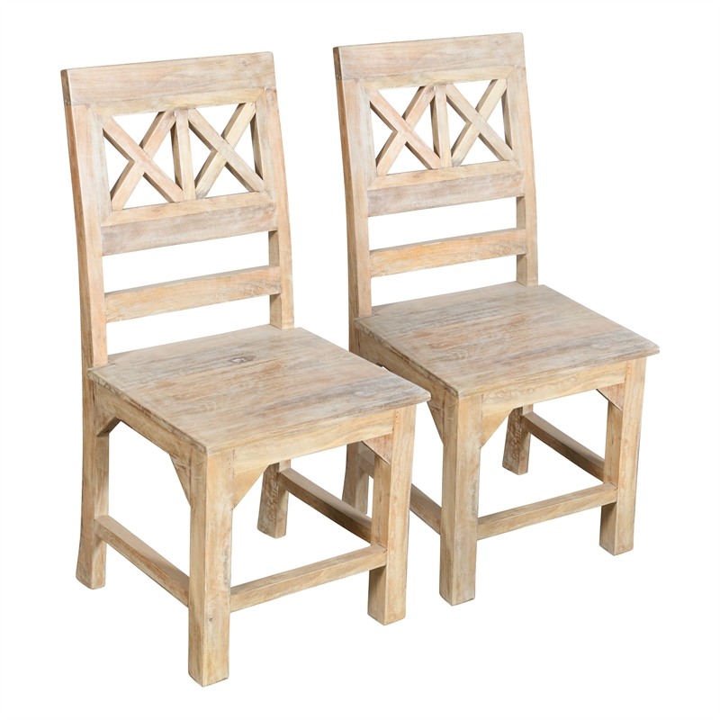 Bayside Jensen Solid Wood Dining Chairs in Natural Finish (Set of 2)