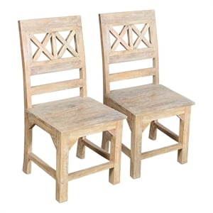Bayside Jensen Solid Wood Dining Chairs in Natural Finish (Set of 2)