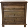 Corvin 3-Drawer Solid Wood Nightstand with Metal Glides in Antique Brown