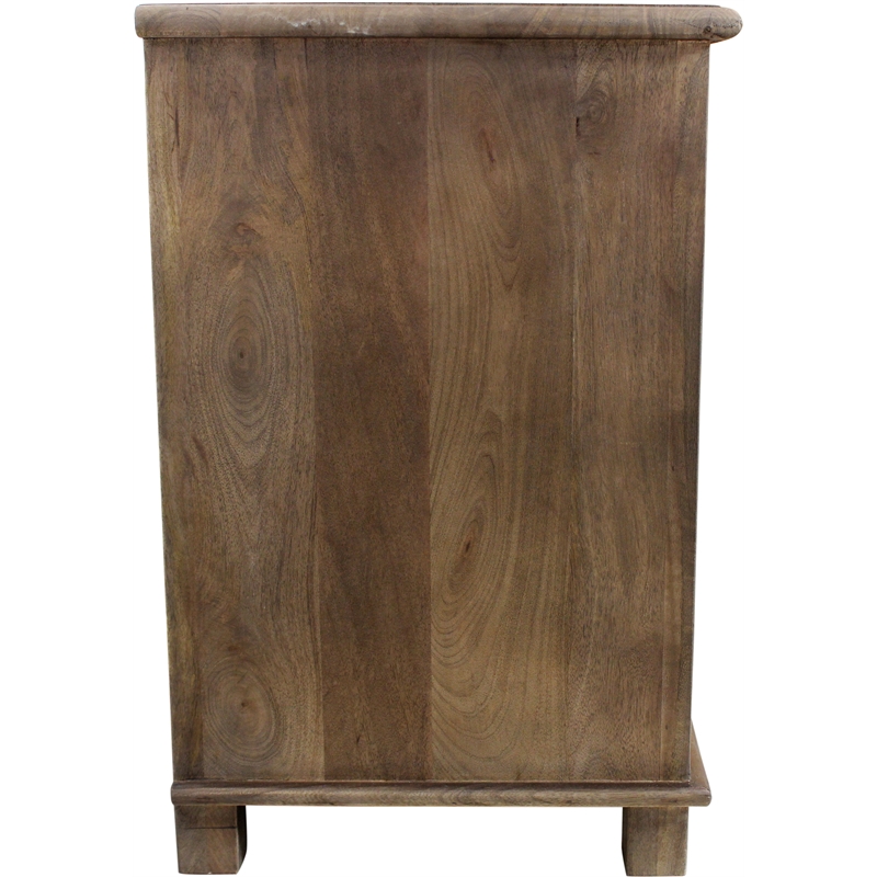 Corvin 3-Drawer Solid Wood Nightstand with Metal Glides in Antique Brown