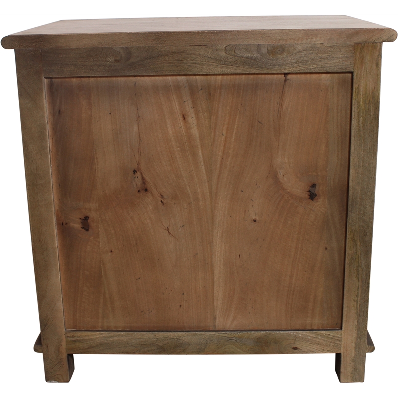 Corvin 3-Drawer Solid Wood Nightstand with Metal Glides in Antique Brown