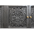 Carter Weatherly 4-Door Solid Wood Media Cabinet in Charcoal Grey Finish