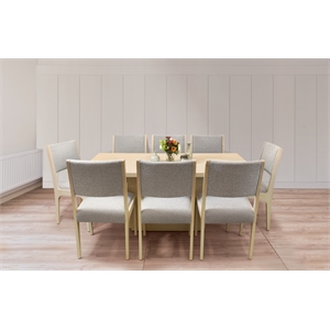 Flagstaff 9-Piece 72&quot Dining Set With 8 Ash Boucle Chairs In Gray