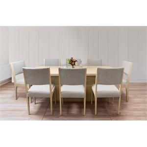Flagstaff 9-Piece 84&quot Dining Set With 8 Ash Boucle Chairs In Gray