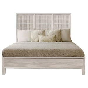 Sarah Queen Sized Mango Solid Wood Bed with Brushed Ivory Finish