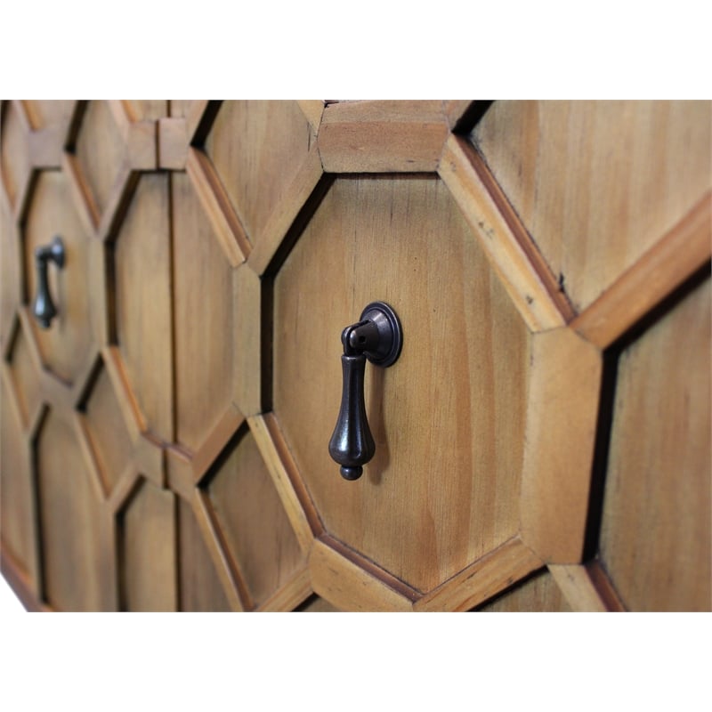 Samara 4-Door Recycled Pine Wood Sideboard in Natural Finish