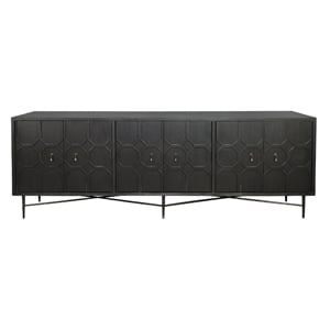 Samara 6-Door Recycled Pine Wood Sideboard with an Iron Base