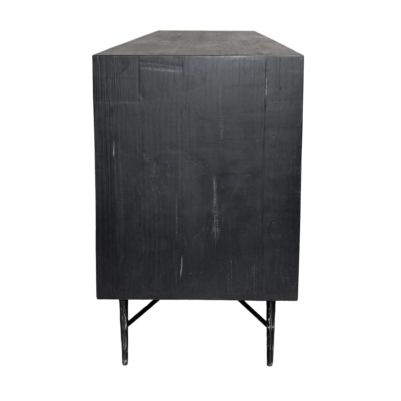 Samara 6-Door Recycled Pine Wood Sideboard with an Iron Base