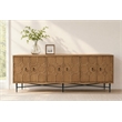 Samara 6-Door Recycled Pine Wood Sideboard in a Natural Finish