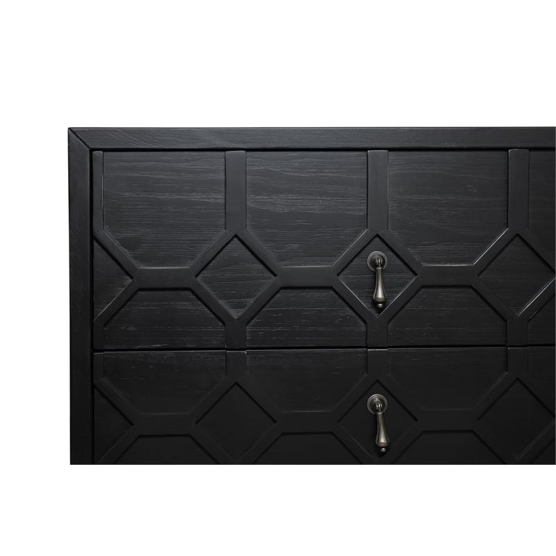 Samara 2-Drawer Recycled Pine Wood Nightstand on an Iron Base