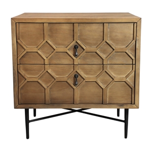 samara 2-drawer recycled pine wood nightstand in natural finish