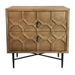Samara 2-Drawer Recycled Pine Wood Nightstand in Natural Finish