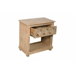 Manny 1-Drawer Solid Wood Nightstand in a Seadrift Beige Finish