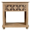 Manny 1-Drawer Solid Wood Nightstand in a Seadrift Beige Finish