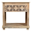 Manny 1-Drawer Solid Wood Nightstand With Metal Glides in Natural Finish
