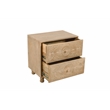 Cory 2-Drawers Solid Wood Nightstand With Metal Glides in Seadrift Beige Finish