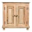 Jenna 2-Door Solid Wood Nightstand With Storage Shelf in Natural Finish