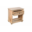 Jenna 1-Drawer Solid Wood Nightstand With Metal Glides in Natural Finish