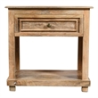 Jenna 1-Drawer Solid Wood Nightstand With Metal Glides in Natural Finish