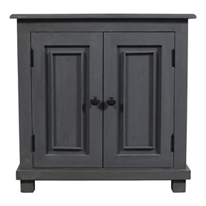 Jenna 2-Door Solid Wood Nightstand With Shelf in a Gray Finish