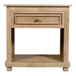 Jenna 1-Drawer Solid Wood Nightstand With Metal Glides in Seadrift Beige Finish