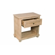 Jenna 1-Drawer Solid Wood Nightstand With Metal Glides in Seadrift Beige Finish